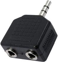 Adaptador Plug 2P2 Femea para 1 Plug p2 - adaptador Y P2
