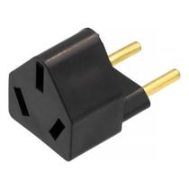 Adaptador Plug Australiano Tipo I para Tomada Brasileira 2 Pinos 10A 250V Ion Cabos Preto Adaptador Plug Australiano Tipo I para Tomada Brasileira 2 Pinos 10A 250V Ion Cabos Preto