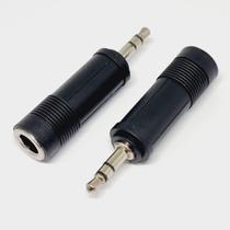 Adaptador Plug P10 Fêmea para P2 Macho - Plástico e Latão