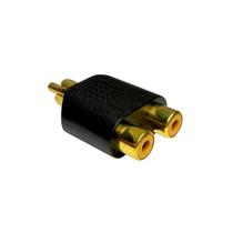 Adaptador plug rca x 2 jack rca gold