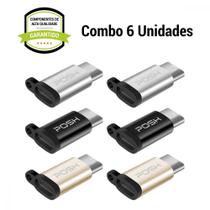 Adaptador Posh Conversor USB C Micro USB Chaveiro 2BKx2GDx2SV