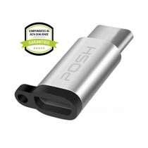 Adaptador Posh Micro USB para USB C em metal com cordao para cabo USB