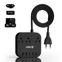 Adaptador Power Strip Unidapt dos EUA para o Reino Unido e Europa com portas USB