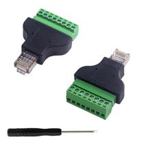 Adaptador Poyiccot RJ45 Screw Terminal Network Ethernet, pacote com 2 unidades Adaptador Poyiccot RJ45 Screw Terminal Network Ethernet, pacote com 2 unidades