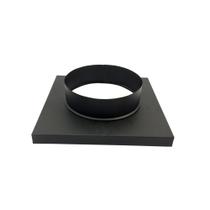 Adaptador preto de quadrado 30,5 x 30,5 cm para redondo 200 mm de diâmetro