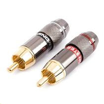 Adaptador RCA Macho De Ouro 24K Conector Não Soldável 4 8 12PCS Para Áudio Vídeo CCTV Câmera IP Cabo