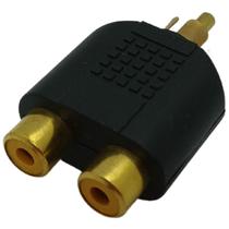 Adaptador rca macho p/ 2 jack rca femea