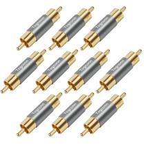 Adaptador RCA Togconn, acoplador duplo RCA banhado a ouro, pacote com 10 Adaptador RCA Togconn, acoplador duplo RCA banhado a ouro, pacote com 10