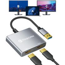 Adaptador Reborn USB 3.0 a Doble HDMI 1080P 60Hz Adaptador Reborn USB 3.0 a Doble HDMI 1080P 60Hz