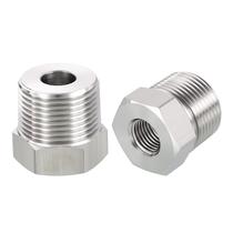 Adaptador Rebower, pacote com 2 unidades, aço inoxidável 304, 1/8 NPT fêmea x 1 NPT macho
