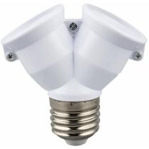 Adaptador receptaculo bocal soquete duplo e27 para 2 lampada Adaptador receptaculo bocal soquete duplo e27 para 2 lampada