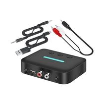Adaptador Receptor De Áudio Sem Fio Bluetooth 5.3 USB Com Reprodução AUX RCA E U-Disk Para Desktop E
