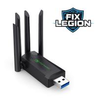 Adaptador Receptor De Rede Wifi 1200 Mbps Gamer FIX LEGION 2 E 5g 10x rapido 4 antenas