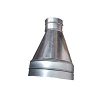 Adaptador redutor de dutos 200mm para 100mm chapa galvanizada Adaptador redutor de dutos 200mm para 100mm chapa galvanizada