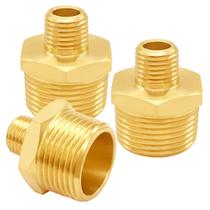 Adaptador redutor de latão Uenede 1/4 NPT macho para 3/4 NPT macho Adaptador redutor de latão Uenede 1/4 NPT macho para 3/4 NPT macho