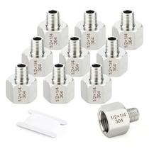 Adaptador redutor TAISHER 304 em aço inoxidável 1/4 NPT macho x 1/2 NPT fêmea