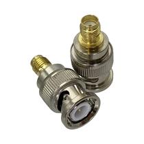 Adaptador RF BNC Para SMA Macho Fêmea 50 Ohm Com Flange Central E Terminais De Fio Para Painel