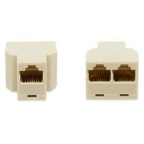 Adaptador RJ45 1x2 Fêmea Rede Internet Kit 10 Peças