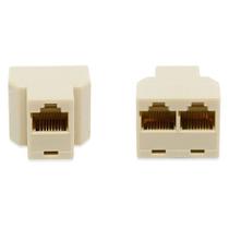 Adaptador Rj45 Duplo 1 Fêmea X 2 Fêmeas 1 Unidade