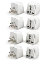 Adaptador Romeda, pacote com 8 plugues universais do Reino Unido/UE para EUA, branco Adaptador Romeda, pacote com 8 plugues universais do Reino Unido/UE para EUA, branco