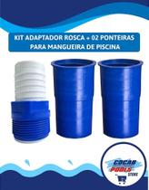 Adaptador Rosca + 02 Ponteiras para Mangueira de Piscina KIT Acessórios limpeza Brustec Encaixe Rápido Alta Vedação Adaptador Rosca + 02 Ponteiras para Mangueira de Piscina KIT Acessórios limpeza Brustec Encaixe Rápido Alta Vedação
