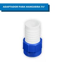 Adaptador Rosca Para Conexão de Mangueira Acessório Piscina 1½ Para Aspiração Limpeza Sujeiras Resíduos - Azulflex