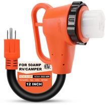 Adaptador RV 50A 110V com conector de travamento Gociean 3Yr Adaptador RV 50A 110V com conector de travamento Gociean 3Yr