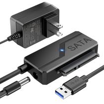 Adaptador SATA para USB CLAVOOP com alimentação para HDD SSD de 2,5/3,5 polegadas Adaptador SATA para USB CLAVOOP com alimentação para HDD SSD de 2,5/3,5 polegadas