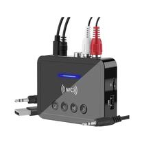 Adaptador Sem Fio Bluetooth 5.4 AUX 3.5MM Óptico Coaxial TF USB FM Com Display LED E Microfone HD