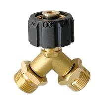 Adaptador separador Tee Spliter 1 a 2 para lavagem de alta pressão com saída de água M22 14/15MM Adaptador separador Tee Spliter 1 a 2 para lavagem de alta pressão com saída de água M22 14/15MM