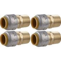 Adaptador SharkBite Max 1/2" MNPT para Push Connect, pacote com 4 Adaptador SharkBite Max 1/2" MNPT para Push Connect, pacote com 4