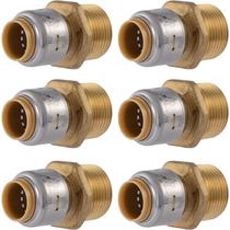 Adaptador SharkBite Max 1,27 cm x 1,91 cm MNPT Brass, pacote com 6 Adaptador SharkBite Max 1,27 cm x 1,91 cm MNPT Brass, pacote com 6