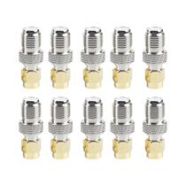 Adaptador SMA Macho Para F Fêmea 10PCS Conector Coaxial RF De Cobre Conversão De Rosca Interna Para