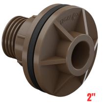 Adaptador Soldável Com Flange E Anel Curto Para Caixa Dágua PVC Marrom Água Fria 2” 60mm Tigre