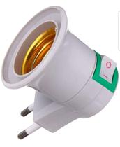 Adaptador Soquete E27 Lâmpada Para Tomada Com Chave Liga Desliga Bivolt 110v 220v