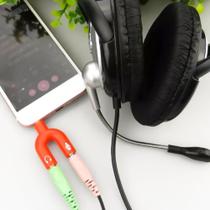 Adaptador Splitter Y P3/P2 Áudio Divisor para Fone e Microfone, Headset, Lapela, Plug Sortido