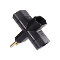 Adaptador T Benjamim 2 polos 10A Preto MarGirius Adaptador T Benjamim 2 polos 10A Preto MarGirius