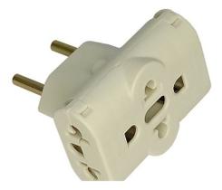 Adaptador T Inverso 3 Saídas 10a 20a Tomada Novo Padrão Adaptador T Inverso 3 Saídas 10a 20a Tomada Novo Padrão