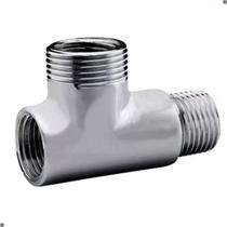 Adaptador T Máquina Lavar Roupa Louça Tanque Torneira Pia Ducha Mangueira Meia Polegada Metal Conexão Junção Bifurcar Duplicar