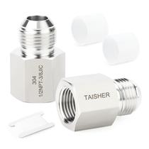 Adaptador TAISHER 304 de aço inoxidável 3/8 JIC macho x 1/2 NPT fêmea Adaptador TAISHER 304 de aço inoxidável 3/8 JIC macho x 1/2 NPT fêmea