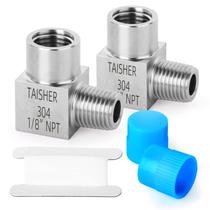 Adaptador TAISHER 304 em aço inoxidável 90 1/8 NPT macho para fêmea