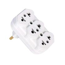 Adaptador Tee Lateral Branco com 3 Tomadas Adaptador Tee Lateral Branco com 3 Tomadas