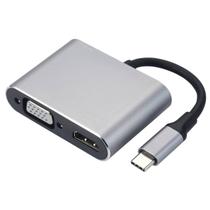 Adaptador Tipo C 4x1 Usb C/ Usb C (pd)/hdmi 4k/ Usb 3.0/ Vga