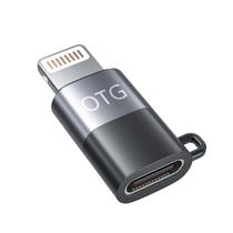 Adaptador Tipo C Femea para Lightning Macho iPhone iPad 3.0 Dados p/ Fone de Ouvido Microfone