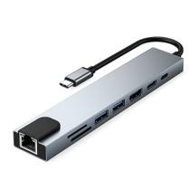 Adaptador Tipo C + Hub USB 3.0 4K 8 em 1 Adaptador Tipo C + Hub USB 3.0 4K 8 em 1