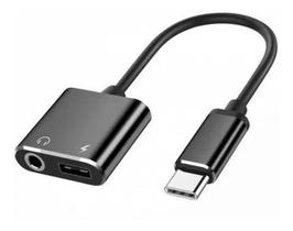 Adaptador Tipo C Macho Tipo-C Fêmea Carga E Fone P2 3.5Mm