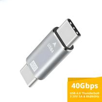 Adaptador Tipo C Masculino Para Tipo C 40Gbps Completo Para Transmissão E Carregamento Thunderbolt