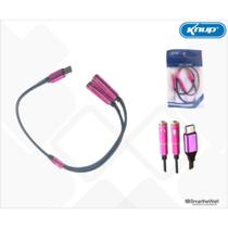 Adaptador Tipo C para 2 P2 Fêmea (3.5MM) KP-HM016 - Knup