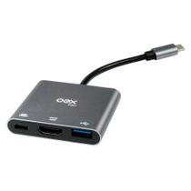 Adaptador Tipo C para HDMI USB-C 3 em 1 OEX AD401