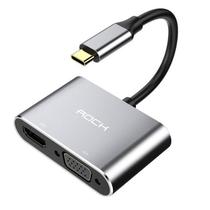 Adaptador Tipoc Para Hdmi e Vga para 4k e 2k Rock